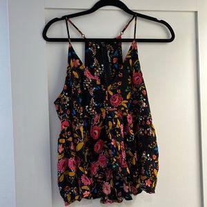 Floral Peplum Tank Top